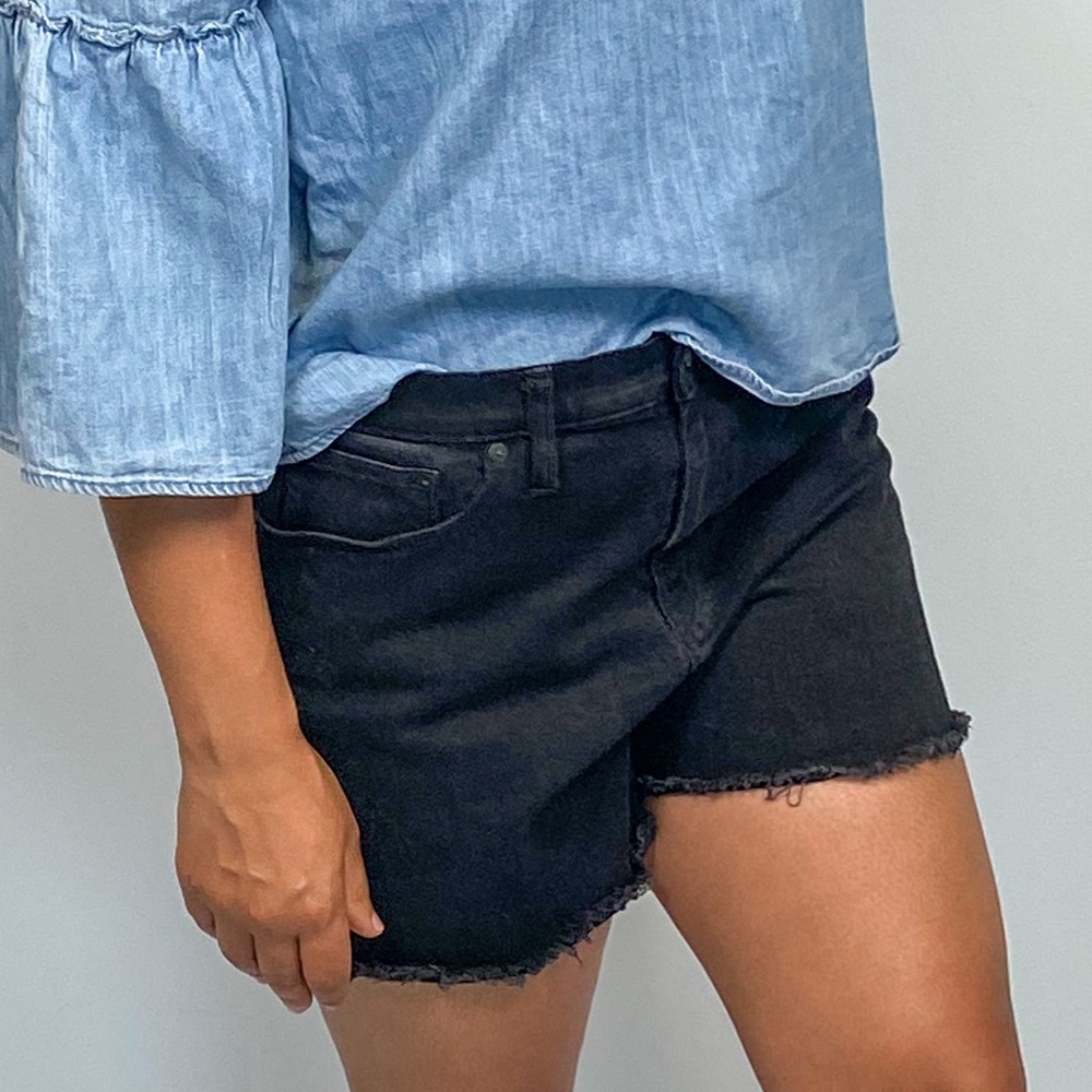 Madewell black denim shorts